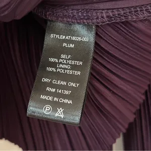 ASTR‎ the Label Plum Purple Plisse Pleated Knot Blouse Puff Shoulder Size Small thumbnail 5