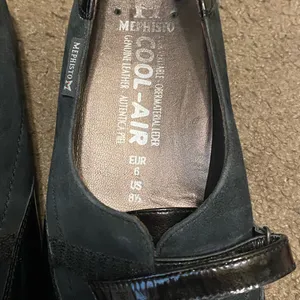 Womens Mephisto Black Faux Suede Leather Slip On‎ Wedge Loafers Size 8.5 thumbnail 4