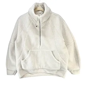 Lululemon Scuba Oversize Half Zip Sherpa Sweatshirt M/L Ivory Fleece Funnel Neck thumbnail 2