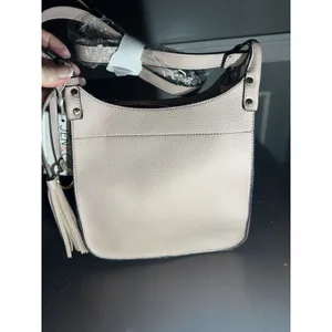 Jenco‎ Handbag Co Lucinda Square Crossbody with Tassels Mauve Vegan Leather thumbnail 3