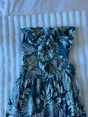 Patrons of Peace Hacienda Teal Tropical Strapless Jumpsuit thumbnail 4