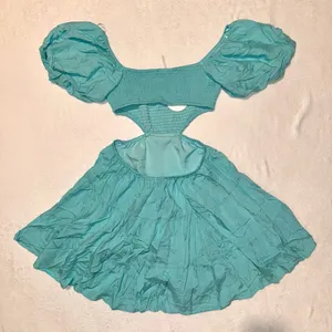 NWT Women’s WAPG Raegan Blue Teal Cutout Mini Dress size Medium thumbnail 6