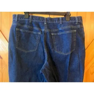 Land’s End Womens Sz 18 Dark Wash Blue Jeans Straight Leg Denim (1491) thumbnail 4