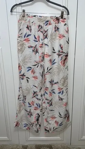 Briggs Women's Floral Wide-Leg‎ Pants Multicolor Size Medium Casual Relaxed Fit thumbnail 1