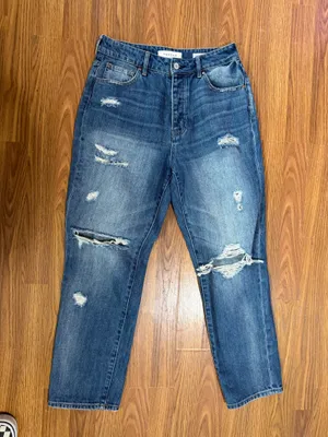 PAC SUN Ribcage Ankle Distressed Mom Jeans Size 26. thumbnail 1