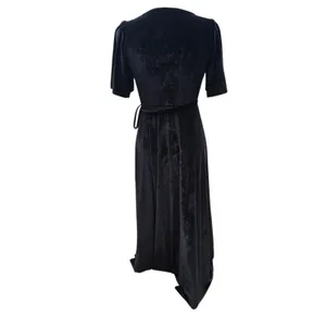 Baltic Born NWOT Katelyn Velvet Maxi‎ Dress Black Wrap Flutter Sleeve Gown XS thumbnail 6