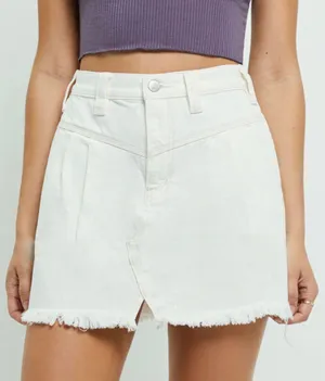 White Denim Skirt thumbnail 2
