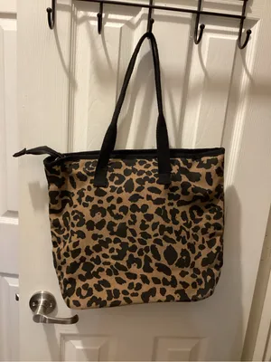 Judy Blue Leopard Print Tote in Brown and Black thumbnail 2