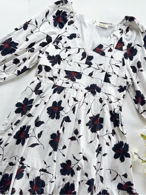NEW Du Paradis Women’s Floral Cotton Poplin Dress thumbnail 4