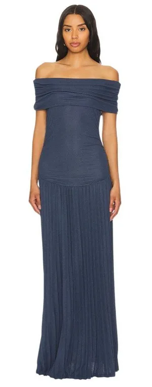 LIONESS Field Of Dreams Dress in Navy Small New Womens Maxi Gown thumbnail 1