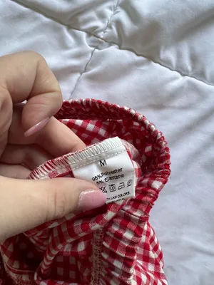 Gingham Shorts ZARA Red thumbnail 3