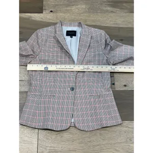 Banana Republic Houndstooth Blazer Size 8 Brown Black Red Classic Fit thumbnail 5