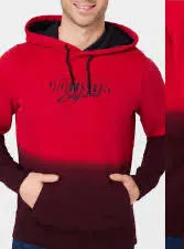 Hollister California logo graphic kangaroo ombre burgundy oversized hoodie M thumbnail 1