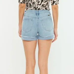 Kancan Jasmine High Rise Cuffed Hem Denim Shorts Women’s Size Large thumbnail 2