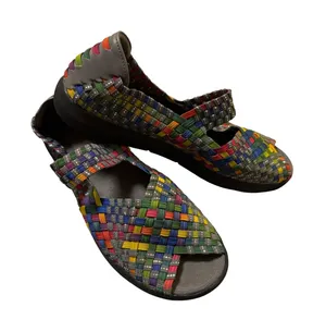 Baretraps Sandals 7.5 Rainbow Multi Colored Weave Slip On Comfy Mary Jane Shoes thumbnail 1