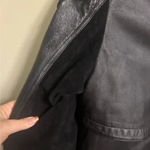 Vintage Wilsons Leather 80’s Black Paisley Trench Coat Size Medium Thinsulate thumbnail 8