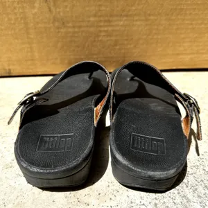 Fitflop The Skinny Thong Sandals Leather Crocodile Microwobbleboard Adjustable 6 thumbnail 5