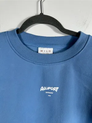 WILO The Label Blue Oversized Crewneck‎ Sweatshirt Pullover Size Medium thumbnail 4