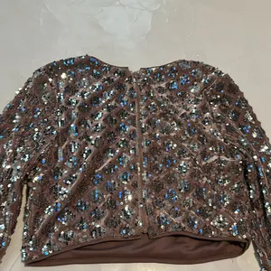 Crystal Doll Homecoming Wedding Cropped Jacket & Skirt Velvet & Sequin Muted Nwt thumbnail 6