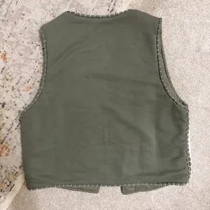 Zara Embroidered Quilted Open Front Vest thumbnail 7