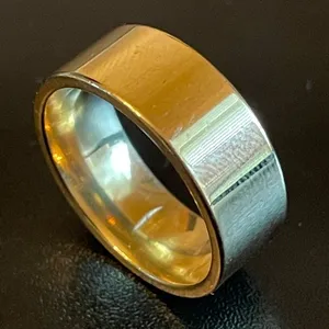 8mm gold stainless steel engagement ring size 8 thumbnail 1