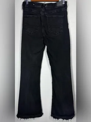 American Eagle Outfitters Black High-Rise Flare Button-Fly Jeans Size 6 thumbnail 2