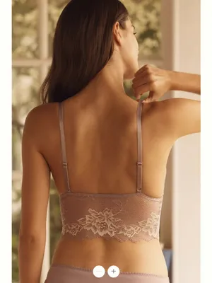 By Anthropologie Two-Tone Rosette Lace Bralette thumbnail 7