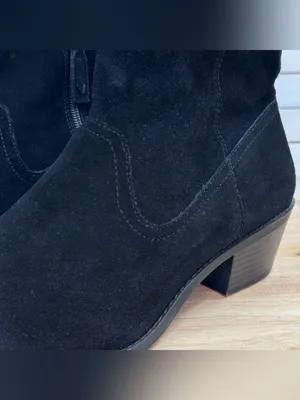 Vionic Vera Suede Western Ankle Boots Booties Black Women 8.5 Water Resistant thumbnail 7