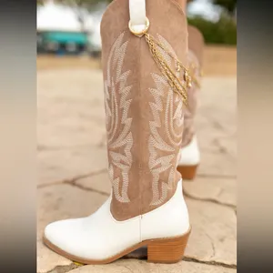NIB PINK LILY- boujee two tone boots size 8 thumbnail 3