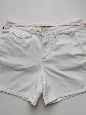 Vintage Polo Jeans Ralph Lauren White Cotton Twill Shorts Size 6 Y2K thumbnail 7