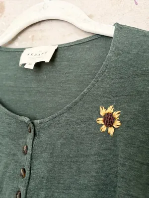 Sézane Joshua Linen T-Shirt in Jade thumbnail 4