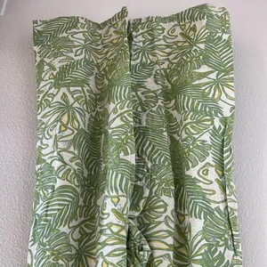Midnight sky Modern Aloha Palm Linen Cotton Rayon Wide Leg Elastic Waist Pants S thumbnail 7