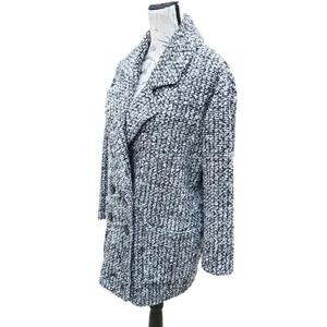 Hatch The Bristol Coat Black & White Textured Double Breasted Wool Blend Small‎ thumbnail 6