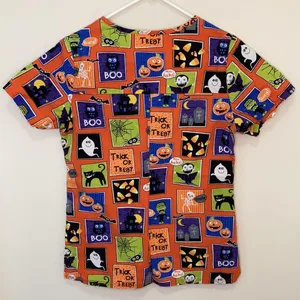 ScrubStar Halloween Women’s Scrub Top Size XS thumbnail 3