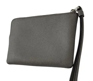 Coach F58032 Corner Zip Wristlet Crossgrain Leather Wallet Gray Small thumbnail 9