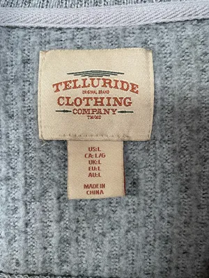 TELLURIDE Original brand men’s fleece sweatshirt US Large Gray 1/4 Zip Pullover thumbnail 4