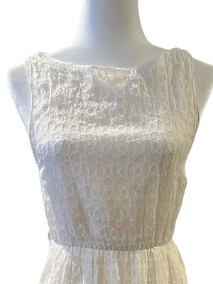 Alice + Olivia Silk Creamy White Ivory Lace Romantic Bridal Tank Mini Dress thumbnail 5