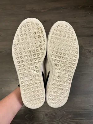 Puma Black And White Suede Shoes thumbnail 5