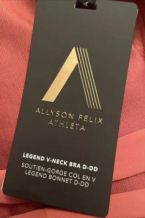 Athleta M Allyson Felix Legend V-Neck Bra D-DD Medium Muted Red Heather Two Tone thumbnail 5