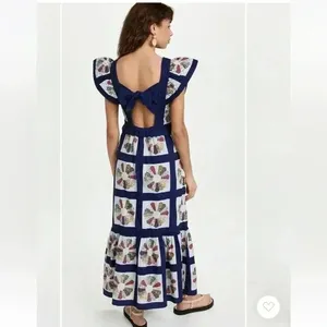 NWT Sea New York Pippin Patchwork Smocked Apron Maxi Dress thumbnail 4