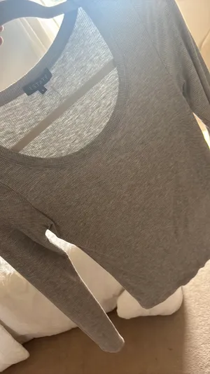 1 state gray long sleeve top thumbnail 1
