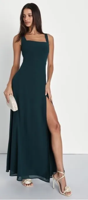 LULUS Prom Wedding Bridesmaid Romantic Flowy Sexy Elegant Chiffon Maxi Dress thumbnail 1