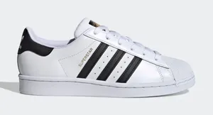 Adidas Superstar White Black Leather Shell Toe Sneakers Women’s 8 thumbnail 1