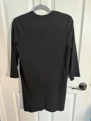 REFORMATION Black Ribbed Dress - Women's M thumbnail 2