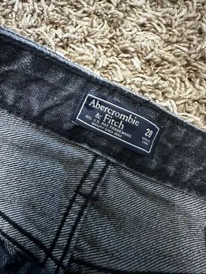 Abercrombie black Jean skirt with floral detail thumbnail 5
