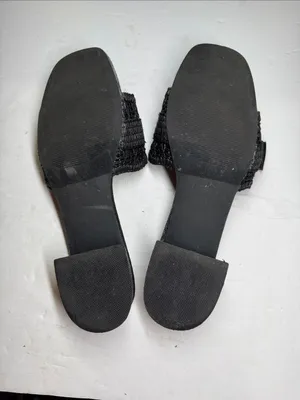 DV by Dolce Norrah Vita Black Woven Buckle Slide Mules 11 summer raffia neutral thumbnail 9