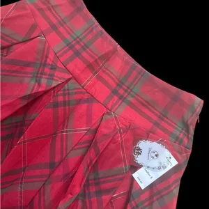 NWT Disney Red Plaid A-Line Skirt S satin taffeta toule christmas 28”waist thumbnail 2