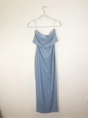 NWT Rumer Tucker Maxi Dress Blue Small thumbnail 3