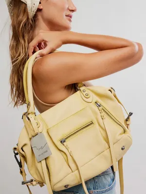 Free People We The Free Baby Emerson Leather Tote Bag Butter Yellow Nwt | Rare thumbnail 2
