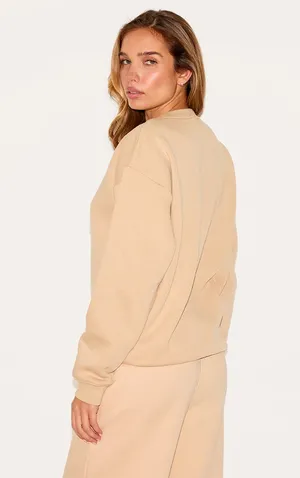 Pretty Little Thing Sand Oversized Plain Fit Sweatshirt thumbnail 3